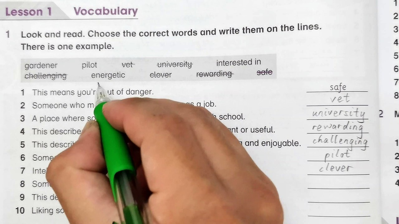 Year 6 Academy Stars Workbook Answer Page 38Unit 4 Cool jobsLesson 1 Vocabulary