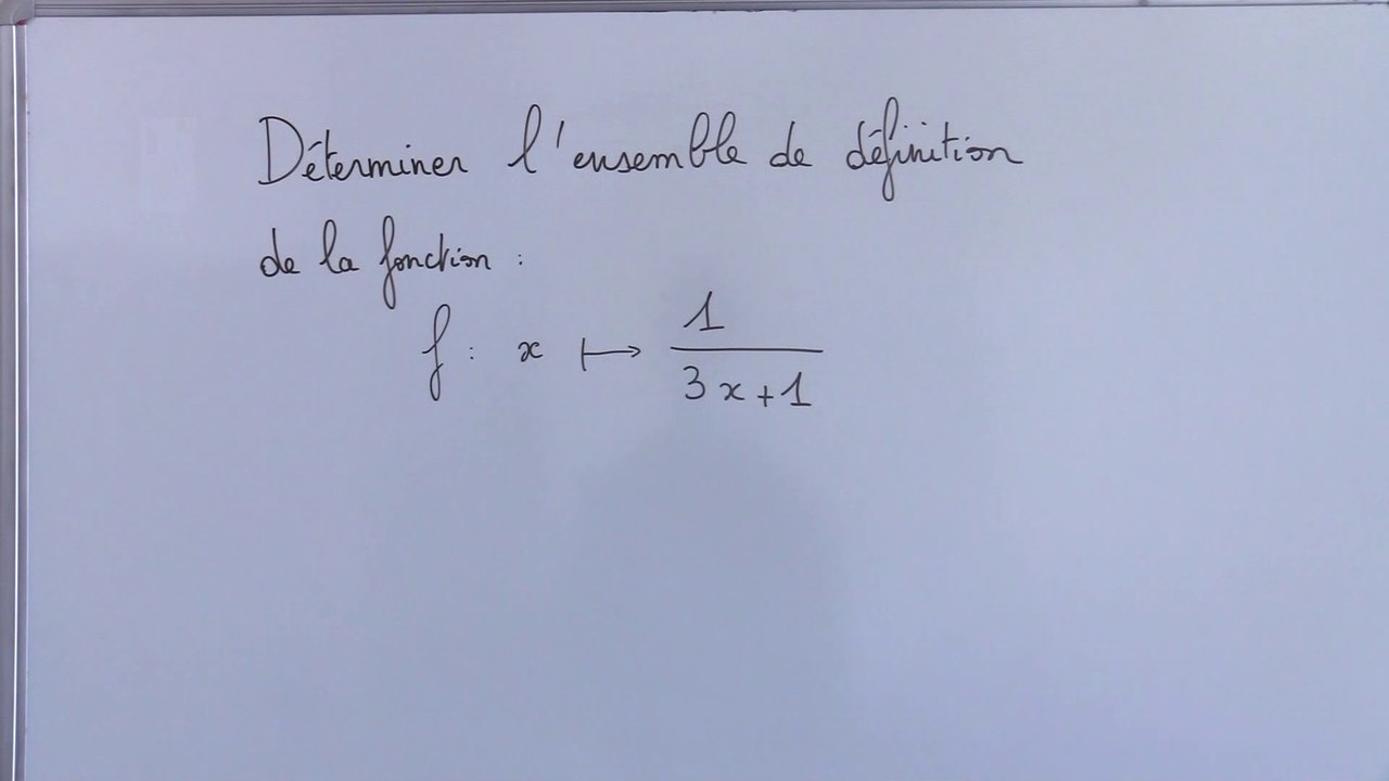 Déterminer l'ensemble de définition d'une fonction - 2nde