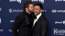 Jaymes Vaughan, Jonathan Bennett attend the 33rd Annual GLAAD Media Awards red carpet in Los Angeles