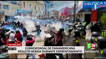 Huancayo: reportera de Panamericana Tv resultó herida por enfrentamientos durante protesta