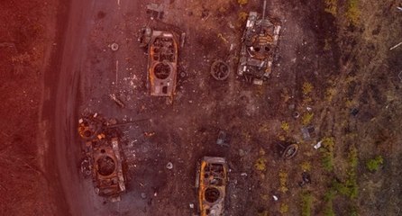 İmha edilen Rus tankları böyle görüntülendi