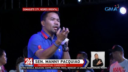 Pacquiao, nangako ng libreng pabahay at nagpatutsada laban sa ilang tumatakbo sa Eleksyon na magnanakaw umano | 24 Oras Weekend