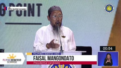 Closing message ni Faisal Mangondato sa 2nd Comelec presidential debate