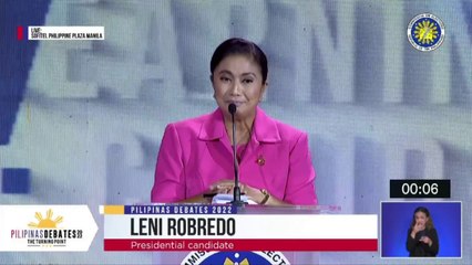 Closing message ni Leni Robredo sa 2nd Comelec presidential debate