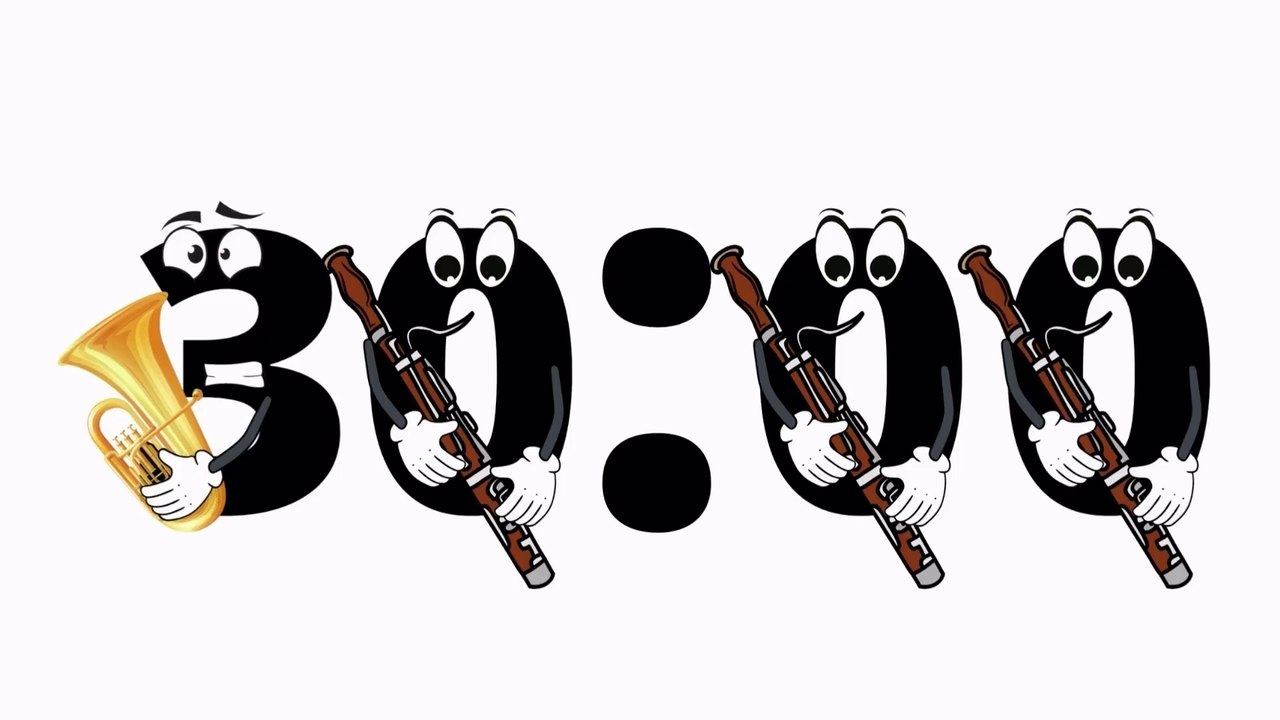 30 Minute Countdown Timer With Band Instruments