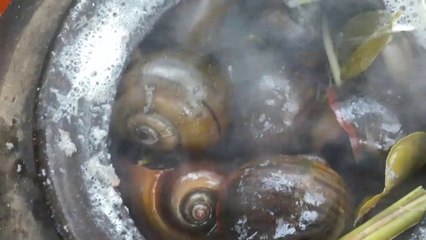 Masak keong lezat, dengan cara primitf