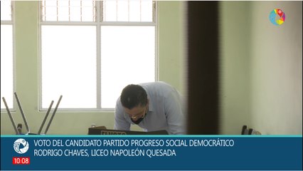 Trece Costa Rica Noticias - Voto del candidato presidencial Rodrigo Chaves Robles del Partido Progreso Social Democrático
