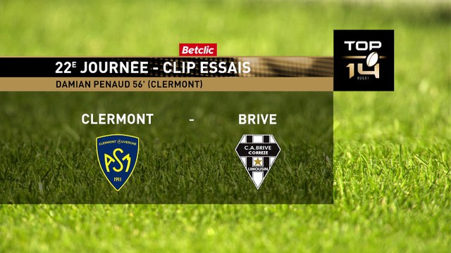 TOP 14 - Essai de Damian PENAUD (ASM) - ASM Clermont - CA Brive - Saison 2021/2022