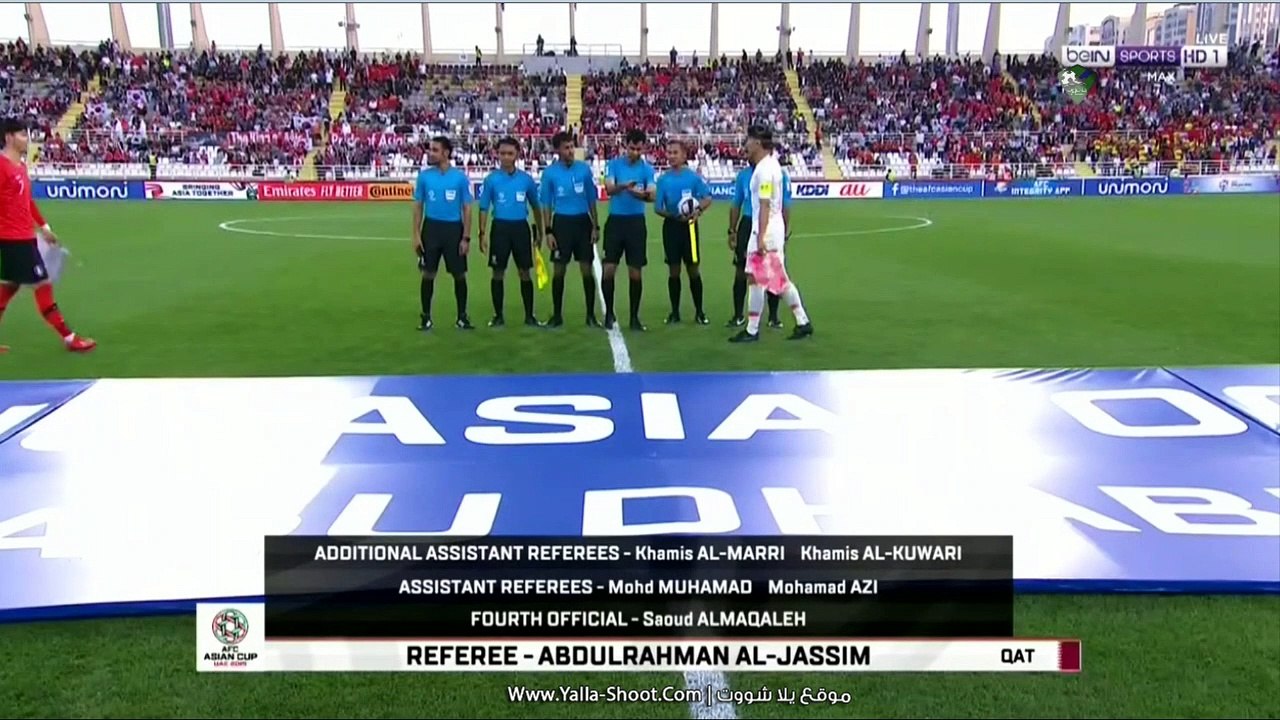 الشوط الاول كوريا الجنوبية والصين 2-0 كاس اسيا...