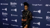 Brandee Evans attends the 33rd Annual GLAAD Media Awards red carpet in Los Angeles