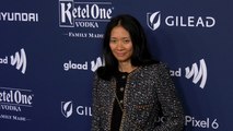 Chloe Zhao attends the 33rd Annual GLAAD Media Awards red carpet in Los Angeles