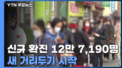 신규 확진 12만 7,190명, 41일 만에 최소...새 거리두기 시작 / YTN