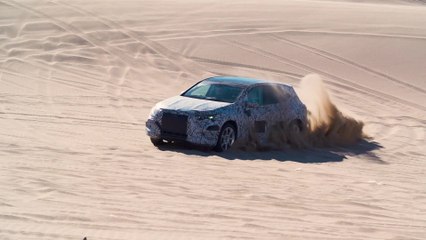 Mercedes EQS SUV Testing on sand dunes in Nevada