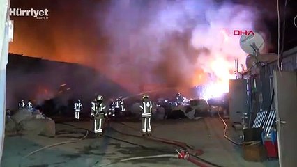 Ümraniye'de geri dönüşüm tesisinde çıkan yangında 8 işyeri zarar gördü