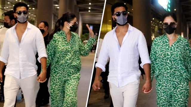 Romance Alert! Vicky Kaushal-Katrina Kaif Walk Hand-In-Hand At Airport