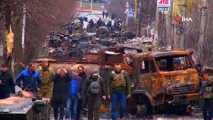 Bucha'da imha edilen Rus konvoyu görüntülendi