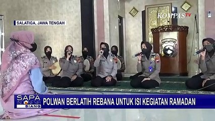 Berlatih Rebana jadi Kegiatan Polwan di Polres Salatiga Isi Waktu di Bulan Ramadan