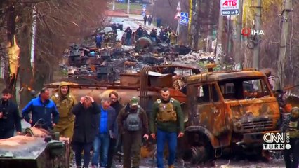 Bucha’da imha edilen Rus konvoyu görüntülendi