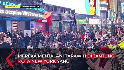 Pertama dalam Sejarah, Ribuan Muslim AS Salat Tarawih di Times Square, New York