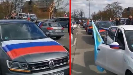 Berlin'de yaşayan Ruslar artan Rus nefretine karşı eylem düzenledi