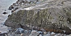 These mysterious messages have appeared on the banks of a Czech River