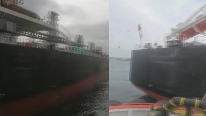 Haydarpaşa’da gemi karaya oturdu
