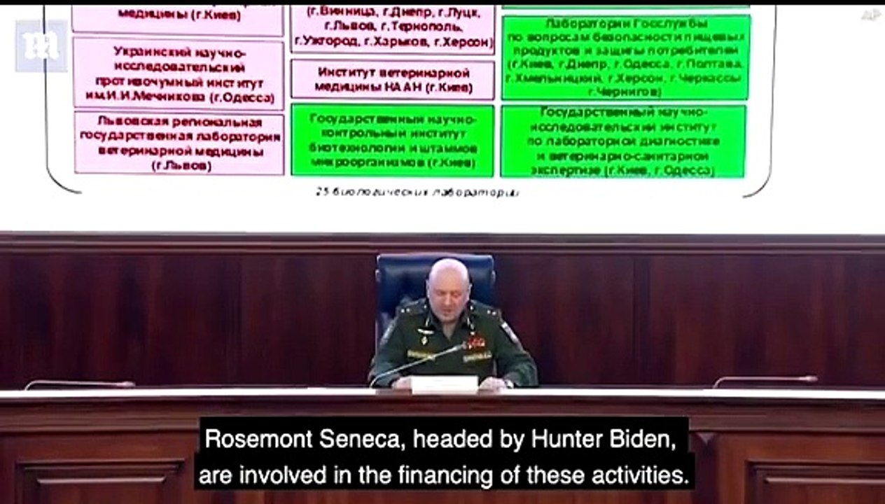 Rusia denuncia que Hunter Biden y George Soros están vinculados a los laboratorios de armas biológicas de Ucrania