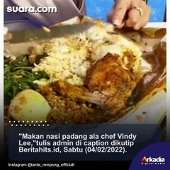 Bukan Pakai Tangan, Cara Elegan Makan Nasi Padang ala Chef Vindy Lee, Warganet: 5 Jam Baru Kelar