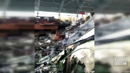 Dünyanın en büyük uçağı An-225 Mriya'nın enkazı görüntülendi