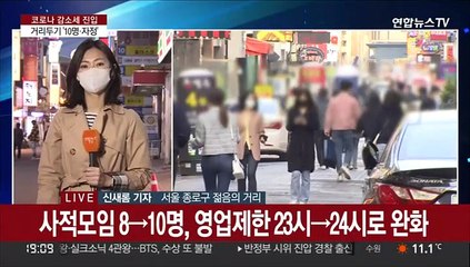 오늘부터 거리두기 '10명ㆍ자정'…"위중증도 감소세"