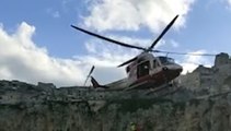 Matera - Turista si infortuna su ponte tibetano, soccorsa con elicottero (04.04.22)