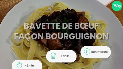 Bavette de bœuf façon bourguignon