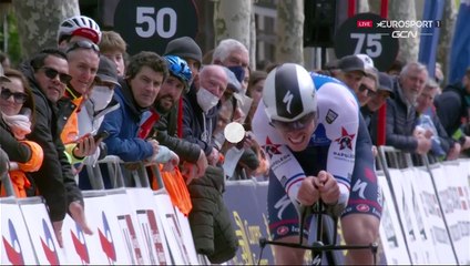 Cavagna prend la tête du chrono : son arrivée et sa réaction en vidéo