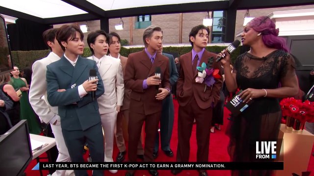 BTS Share Their DREAM Collaboration at Grammys 2022 - E! Red Carpet & Award Shows