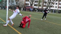 Pfostenschuss des FC Grone bei Sparta Göttingen