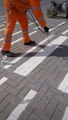 Satisfying Crosswalk Road Spray Painting