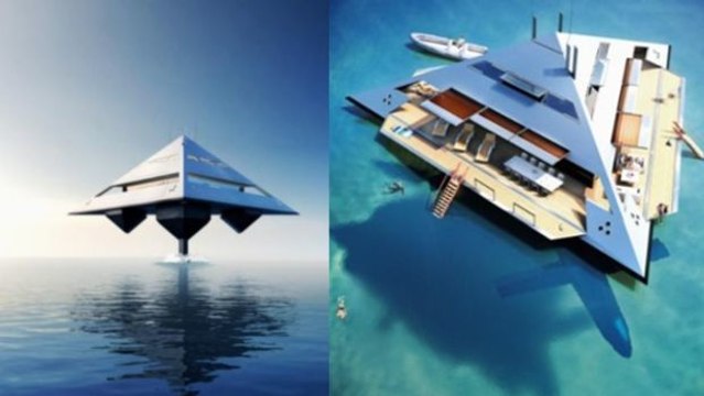 Die „Tetrahedron Super Yacht“ gleicht einem Schiff aus Star Wars