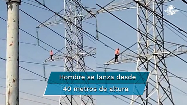 Hombre en situación de calle se lanza desde torre de alta tensión en Iztapalapa