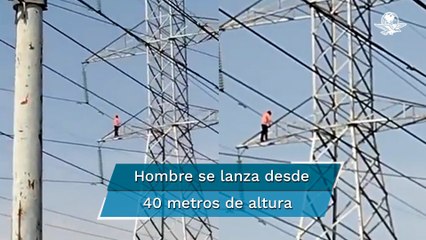 Hombre en situación de calle se lanza desde torre de alta tensión en Iztapalapa