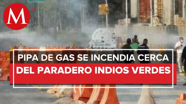 Desalojan paradero de Indios Verdes por incendio de pipa de gas