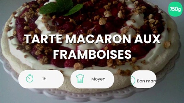 Tarte macaron aux framboises