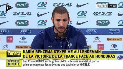 Karim Benzema parle du turfu de l'équipe de France en conférence de presse