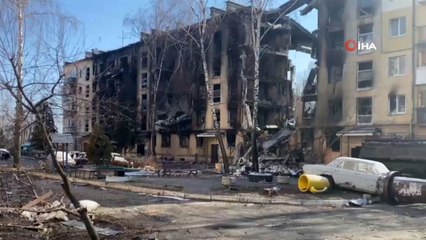 Gostomel'de büyük yıkım böyle görüntülendi