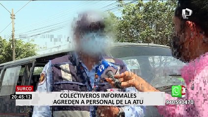 Surco: supuestos colectiveros atacan con palos a inspectores de tránsito