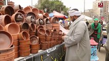 إقبال كبير من المواطنين على شراء منتجات الفخار لتزيين المنازل في رمضان