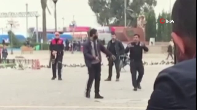 Havaya ateş açtı ortalık karıştı: O anlar anbean kamerada