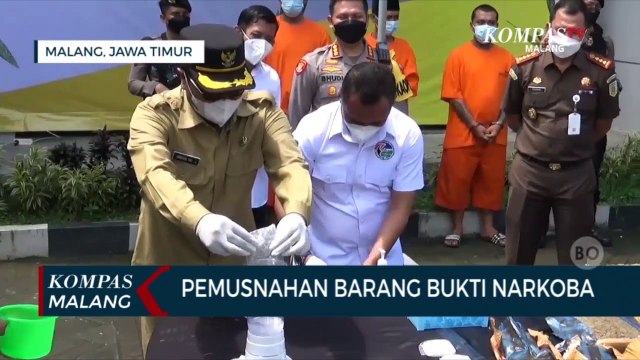 Pemusnahan Barang Bukti Narkoba di Kota Malang