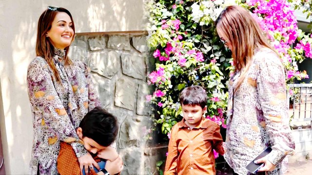 Lock Upp Fame Nisha Rawal Snapped In Andheri With Her Son Kavish Mehra