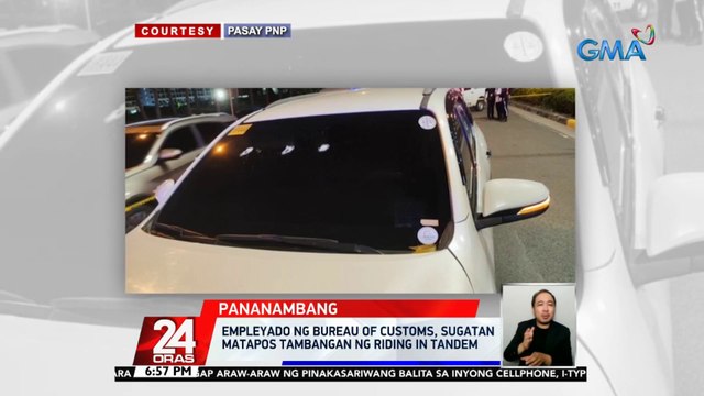 Empleyado ng Bureau of Customs, sugatan matapos tambangan ng riding in tandem | 24 Oras
