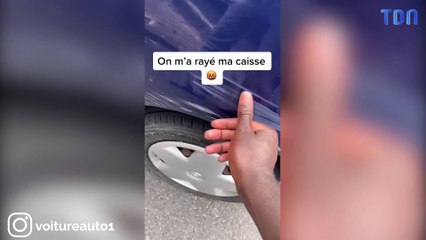 Sa voiture est rayée et il est dégouté